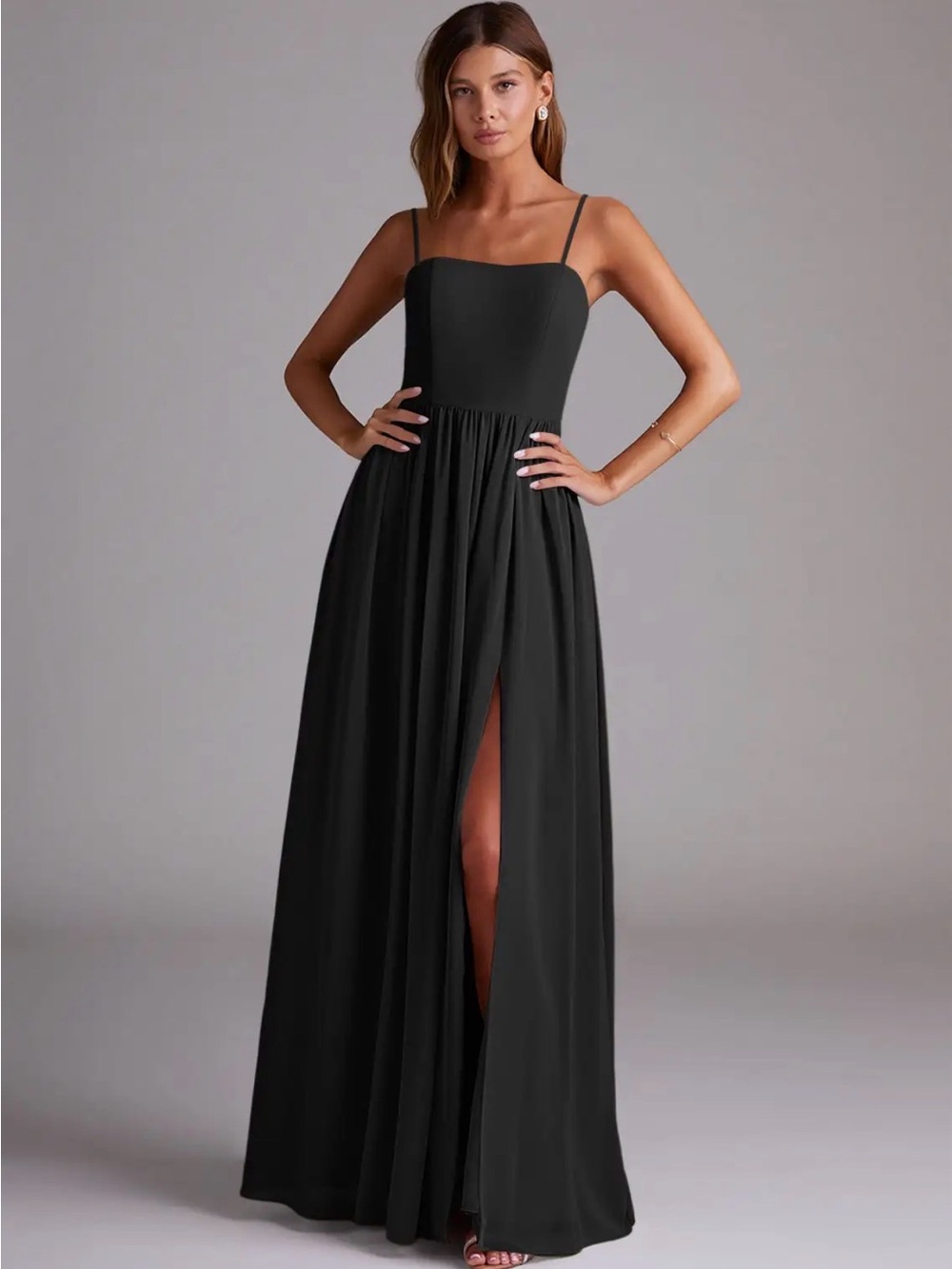 Azazie Calianna
Black A-Line Off the Shoulder Chiffon Convertible Dress